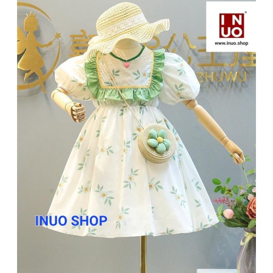 Vestido floral con bolsillo para niña